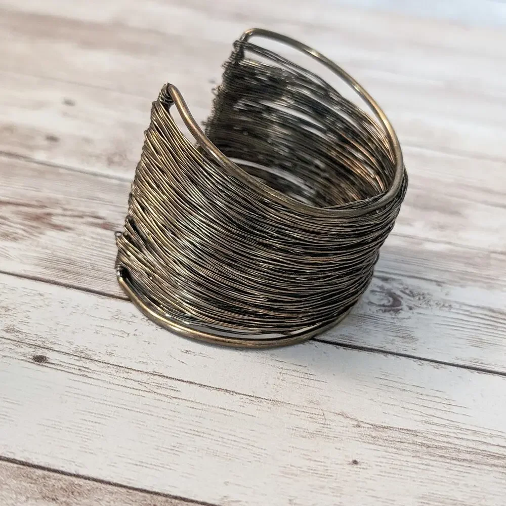 Vintage Cuff Bracelet Brassy Tone - Some Bending